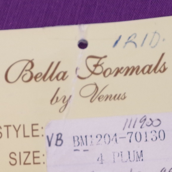 Bella Formals "Plum" Chiffon Strapless Dress NWT- Sz. 4 - Picture 2 of 2